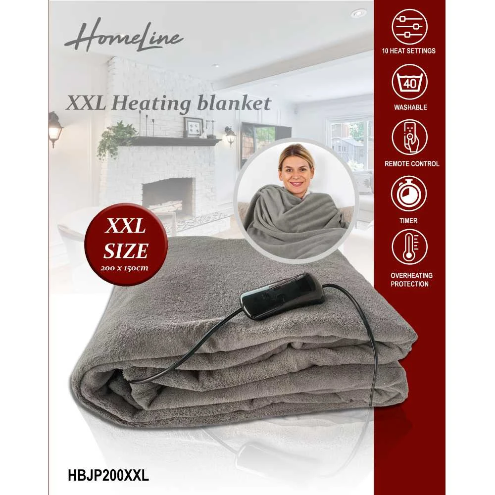 Homeline HBJP200XXL minkštas, šiltas ir erdvus elektrinis pledas