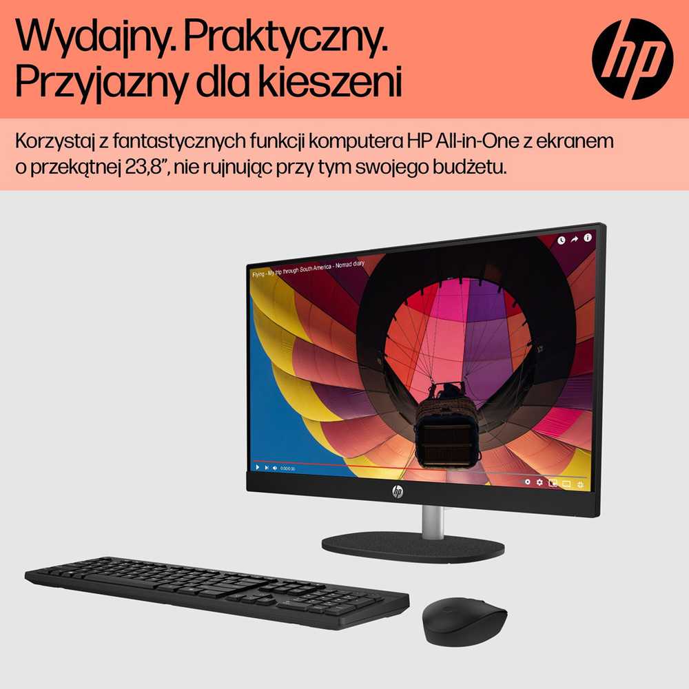 Hewlett Packard (HP) HP 24-cr0312nw AMD Ryzen™ 5 7520U 60,5 cm (23,8 colio) 1920 x 1080 pikselių „viskas viename“ asmeninis kompiuteris 16 GB LPDDR5-SDRAM 512 GB SSD „Windows 11 Home“ „Wi-Fi 6“ (802.11ax) Baltas