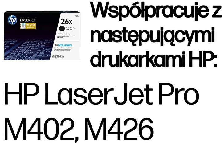 Hewlett Packard (HP) HP 26X High Capacity Juodas lazerinis Toneris Cartridge, 9000 pages, for HP LaserJet Pro M402, Pro M426