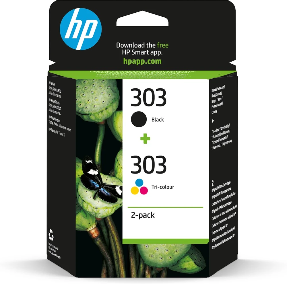 Hewlett Packard (HP) HP No.303 Kasėčių rinkinys (3YM92AE), juoda ir trispalvė kasetė