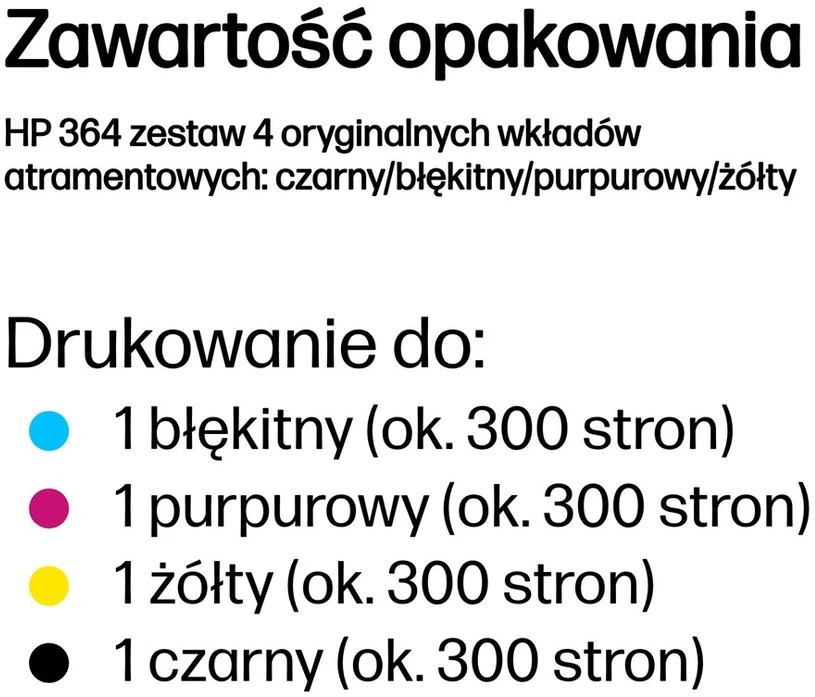 Hewlett Packard (HP) HP 364 Combo 4-Pack Juodas/Cyan/Magenta/Geltona rašalo kasetės, 250/300 puslapių, HP B8550, C5380, D5460