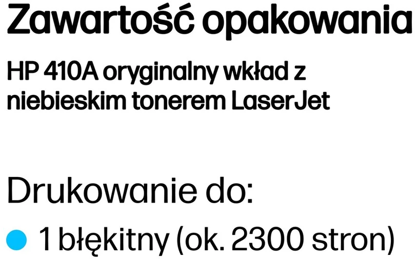 Hewlett Packard (HP) HP 410A Cyan lazerinis Toneris Cartridge, 2300 pages, for HP LaserJet Pro M452, LaserJet Pro M477