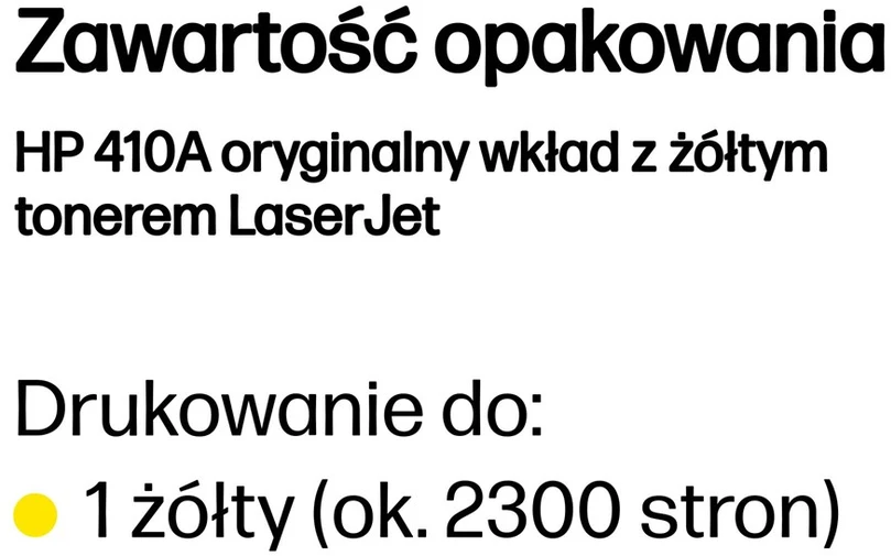Hewlett Packard (HP) HP 410A Geltona lazerinis Toneris Cartridge, 2300 pages, for HP LaserJet Pro M452, LaserJet Pro M477