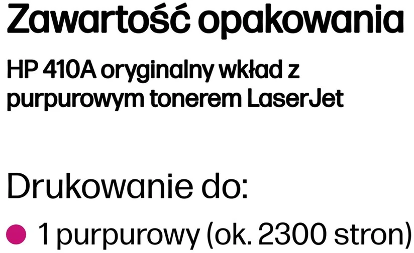 Hewlett Packard (HP) HP 410A Magenta lazerinis Toneris Cartridge, 2300 pages, for HP LaserJet Pro M452, LaserJet Pro M477