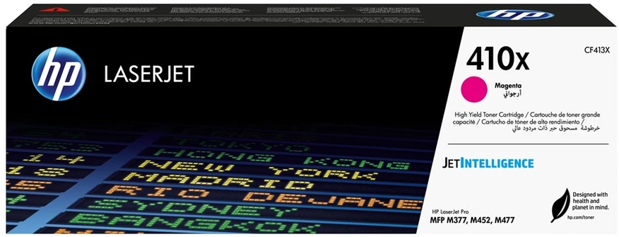 Hewlett Packard (HP) HP 410X didelės našumo purpurinė originali LaserJet dažų kasetė (5 000 puslapių)