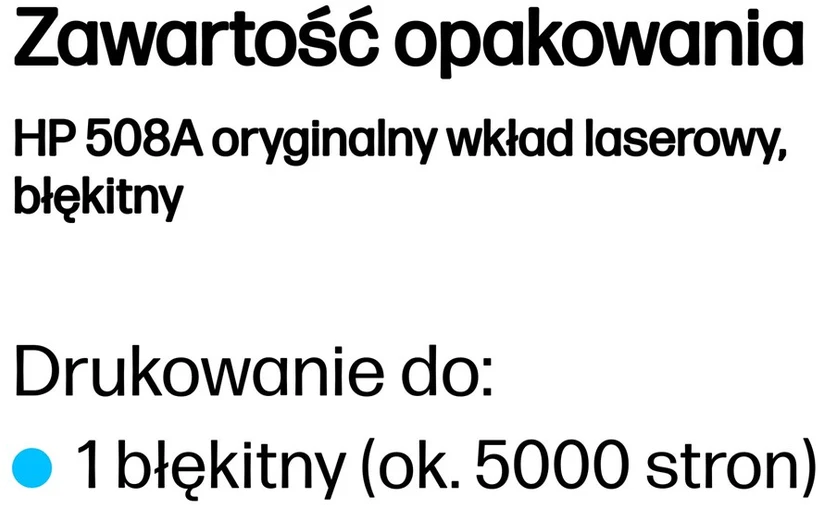 „Hewlett Packard“ (HP) „HP 508A Cyan LJ Toneris Cartridge“, CF361A