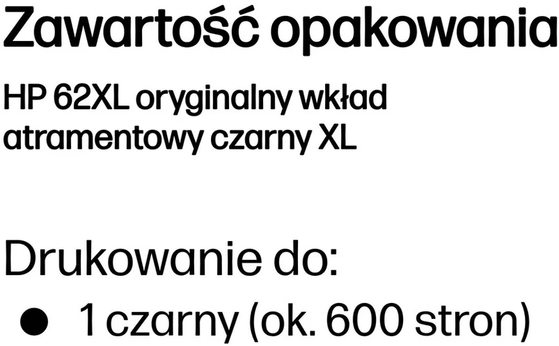 Hewlett Packard (HP) HP 62XL didelės talpos juodo rašalo kasetė, 600 puslapių, skirta HP Envy 5540, 5541, 5542, 5543, 5544, 5546, 5547, 5548, 5549