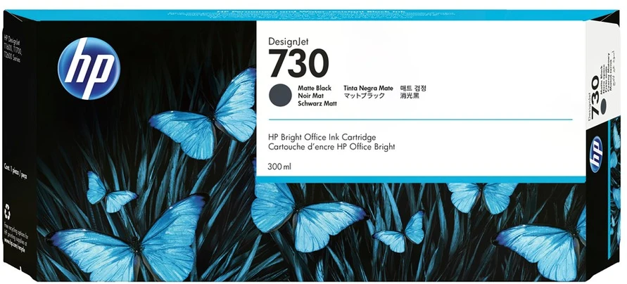 Hewlett Packard (HP) HP 730 300 ml matinio juodo rašalo Crtg