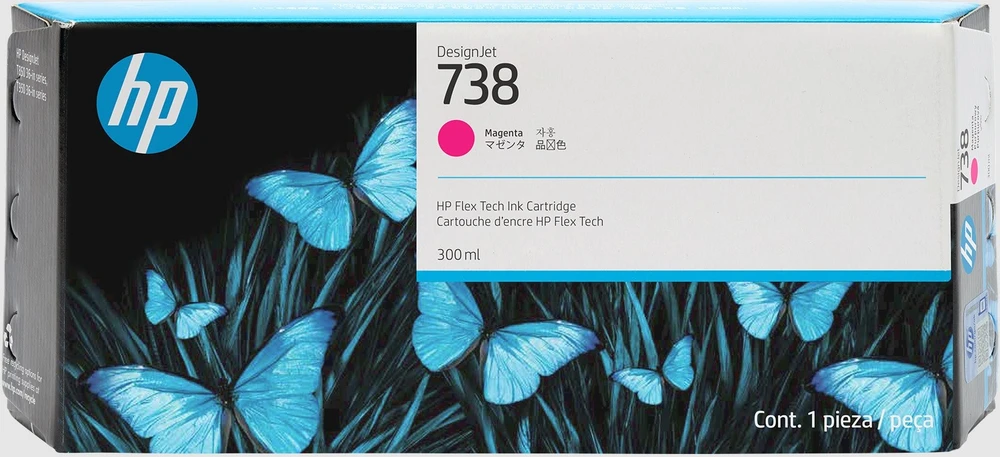 Hewlett Packard (HP) HP 738 (676M7A) Rašalinė kasetė, Purpurinė