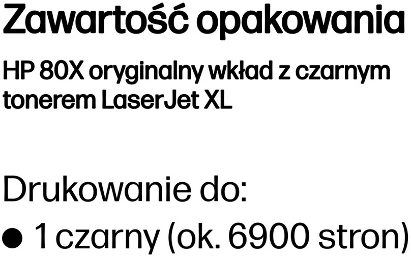 Hewlett Packard (HP) HP 80X High Yield Juodas Tonerio kasetė, 6900 puslapių, skirta LaserJet Pro 400 M425 serijai