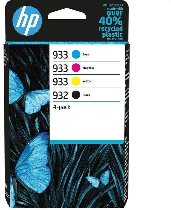Hewlett Packard (HP) HP 932 Juodas 933 CMY originalios rašalo kasetės, 4 vnt. pakuotė