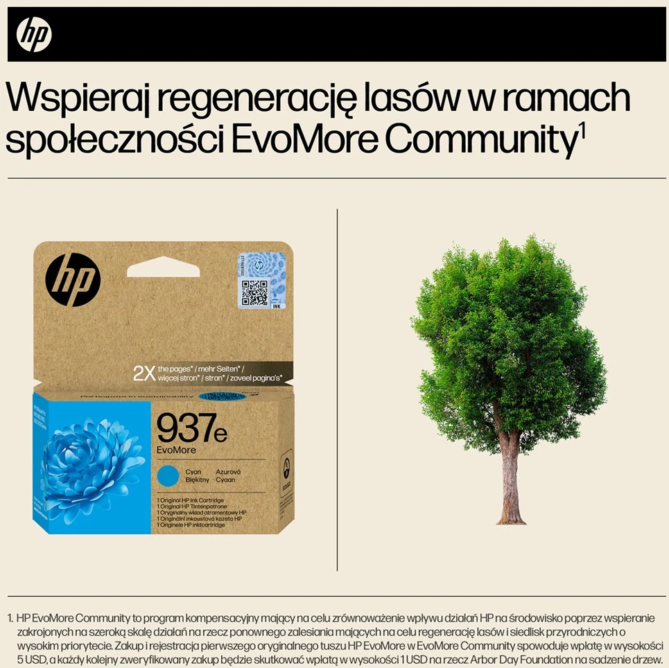 HP No. 937 mėlynas Instant Ink EVOMORE