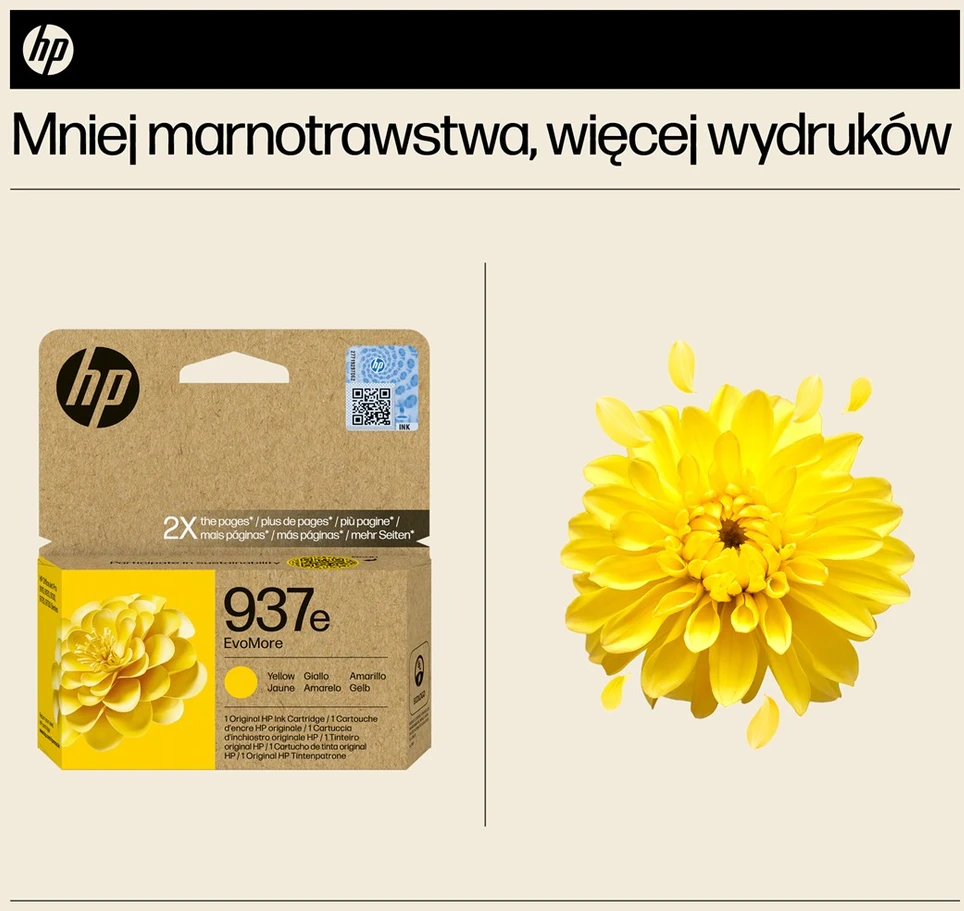 HP No. 937 geltona Instant Ink EVOMORE