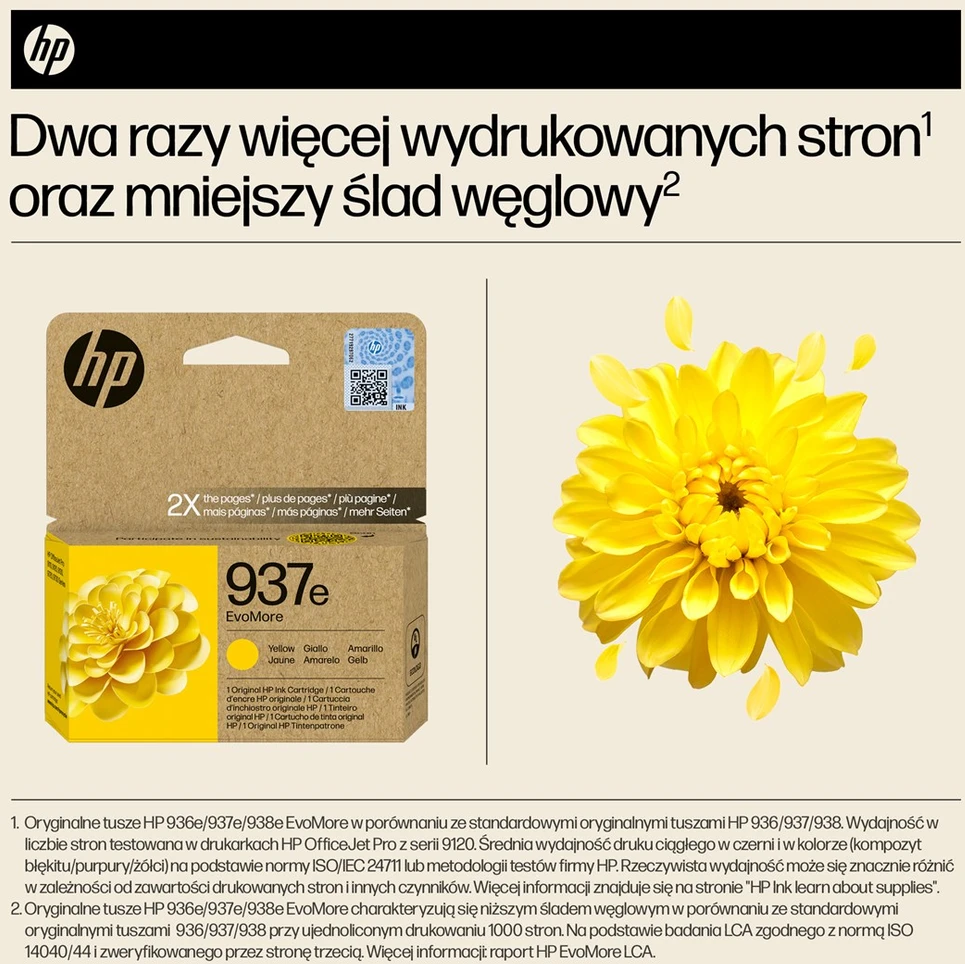 HP No. 937 geltona Instant Ink EVOMORE