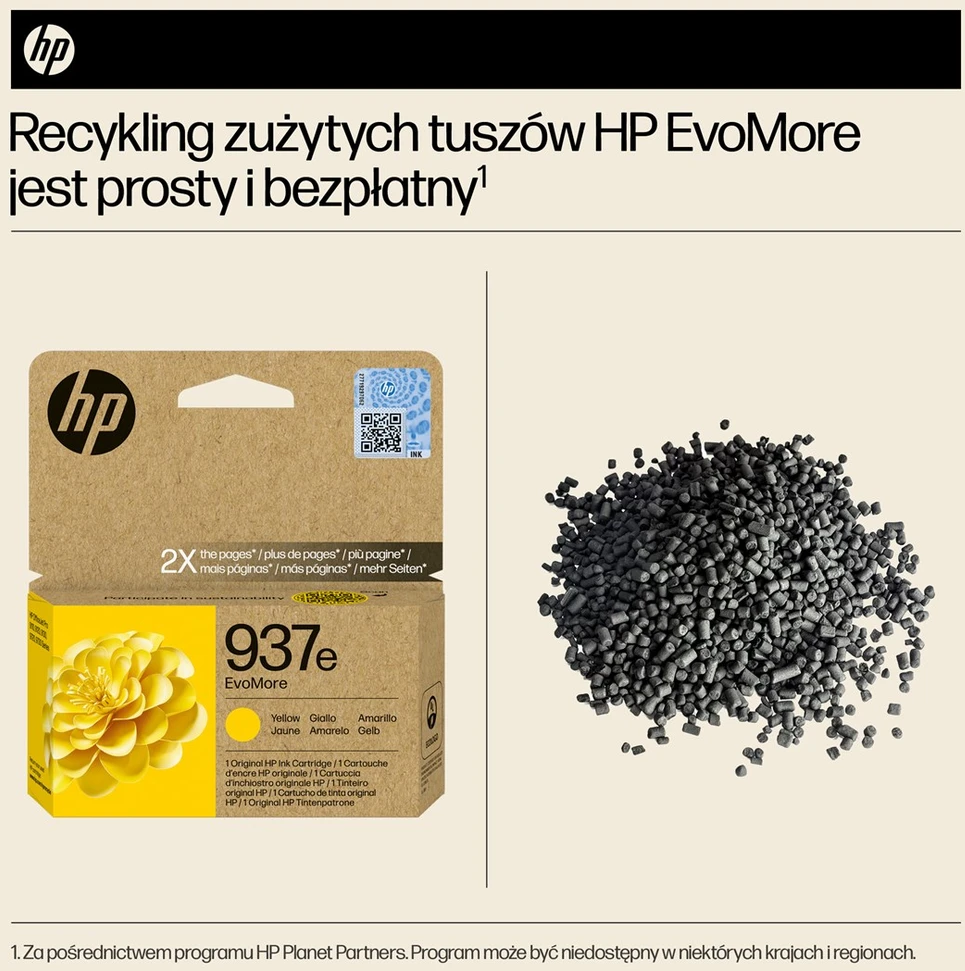 HP No. 937 geltona Instant Ink EVOMORE
