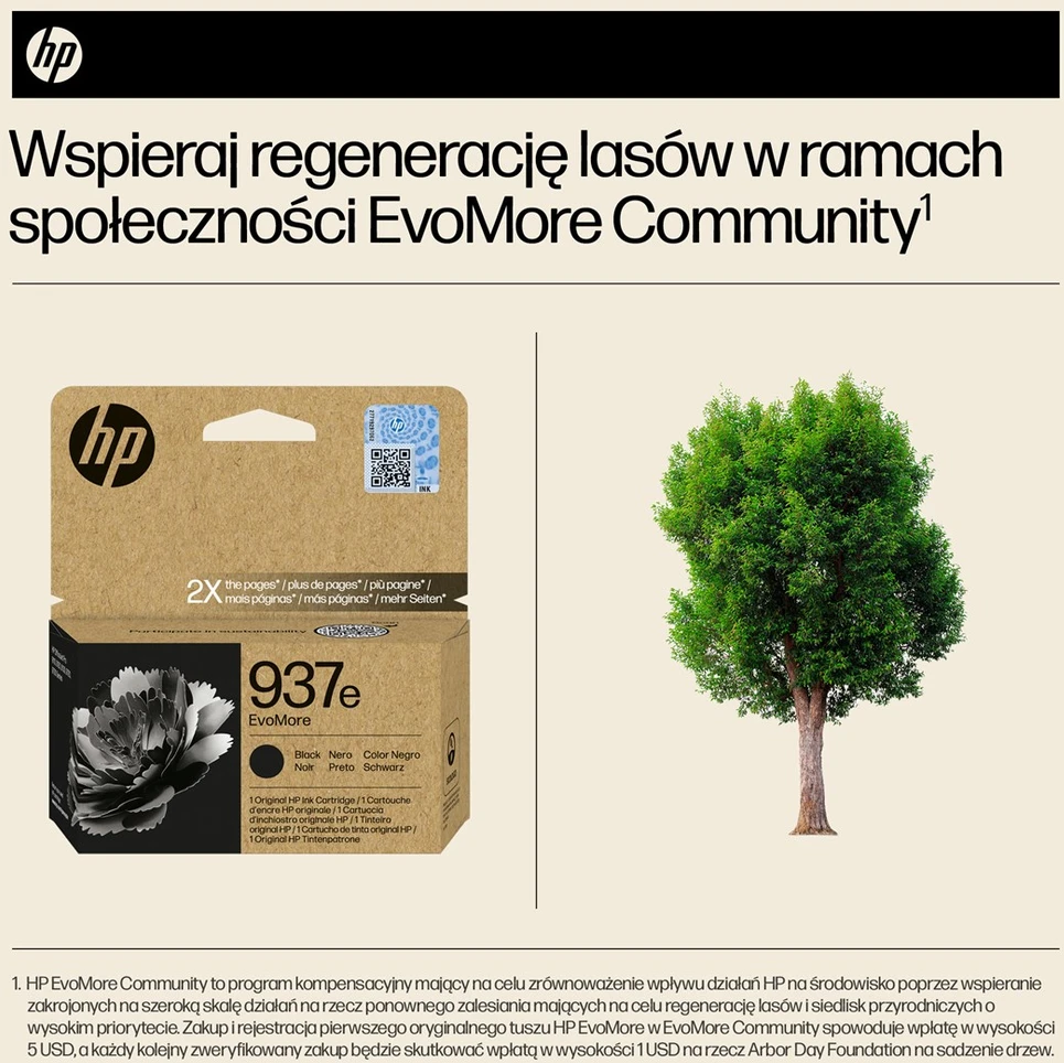 HP 937 juoda Instant Ink EVOMORE