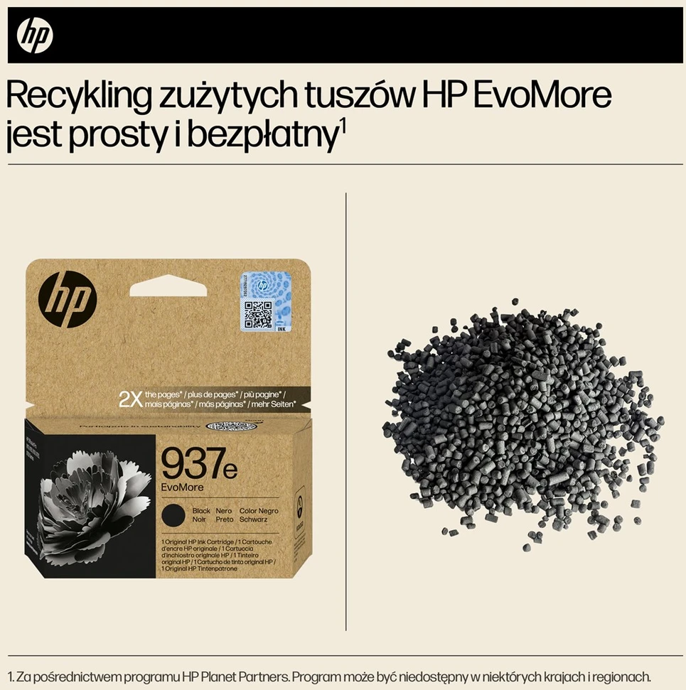 HP 937 juoda Instant Ink EVOMORE
