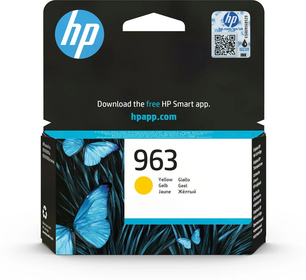 Hewlett Packard (HP) Rašalo Kasetė - HP 963 Geltona Rašalo Kasetė 10.7ml, Iki 700 Puslapių