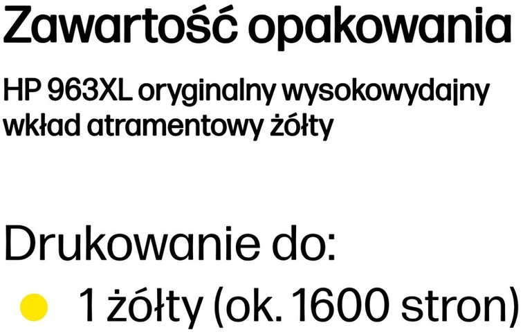 Hewlett Packard (HP) HP 963XL (3JA29AE) Rašalinė kasetė, Geltona