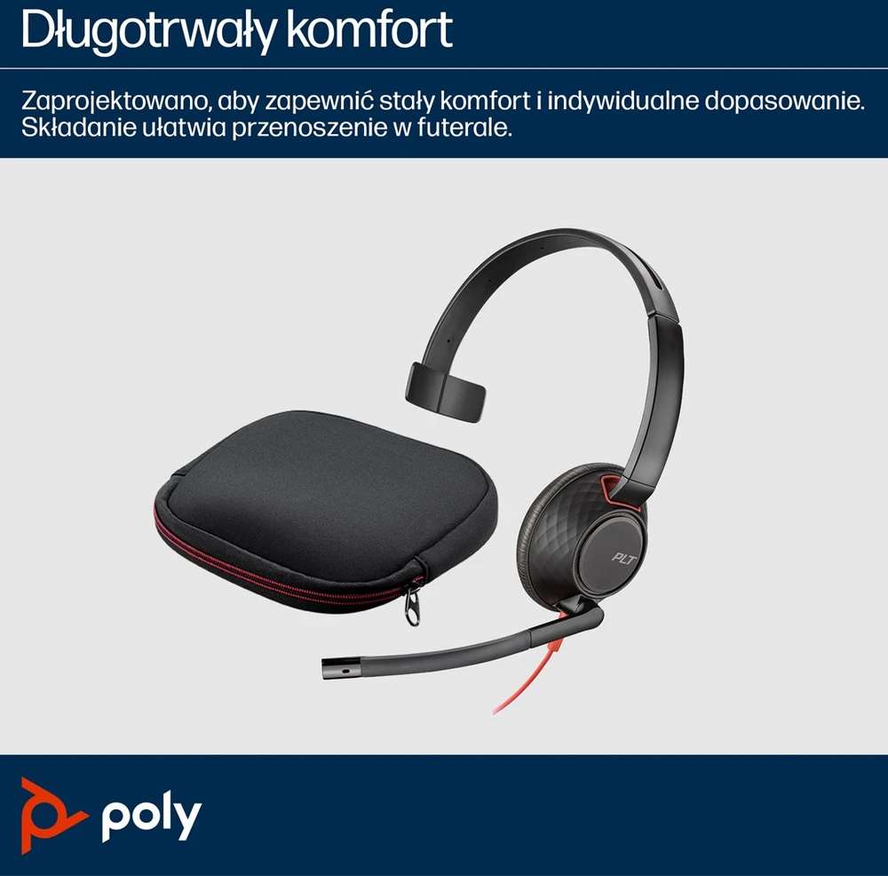 Hewlett Packard (HP) „Poly Blackwire 5210“ USB-C laidas + 3,5 mm kabelis + USB-C/A laidas