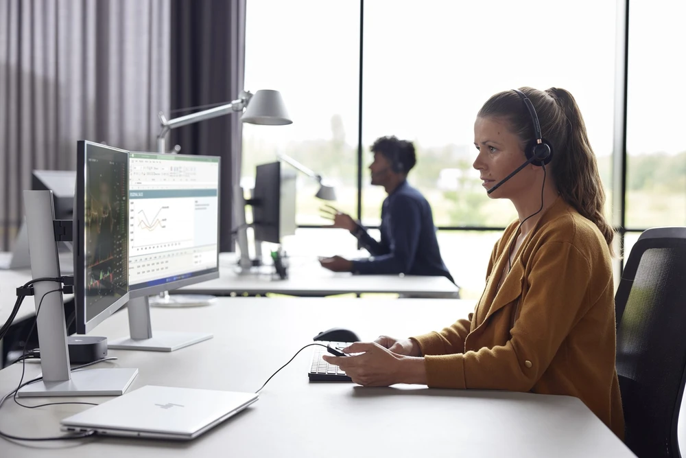 Hewlett Packard (HP) ENCOREPRO 525 USB-M KOMANDŲ SERTIFIKATAS - BINAURAL USB SKAMBUČIŲ CENTRAS Ausinės