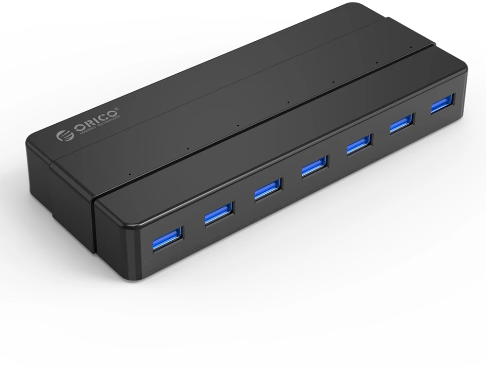 Hub Orico H7928-U3-V1 7x USB-A 3.0 – juodos spalvos
