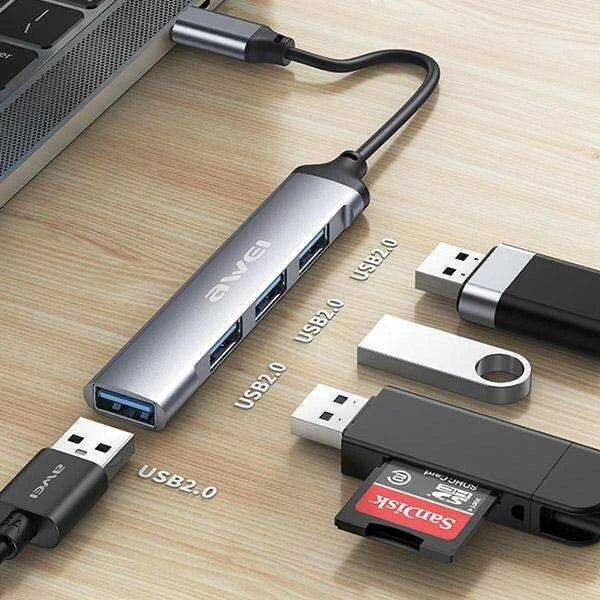 Šakotuvas Hub USB - 4x USB AWEI CL-150T pilkos spalvos