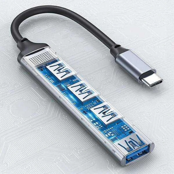 Šakotuvas Hub USB - 4x USB AWEI CL-150T pilkos spalvos