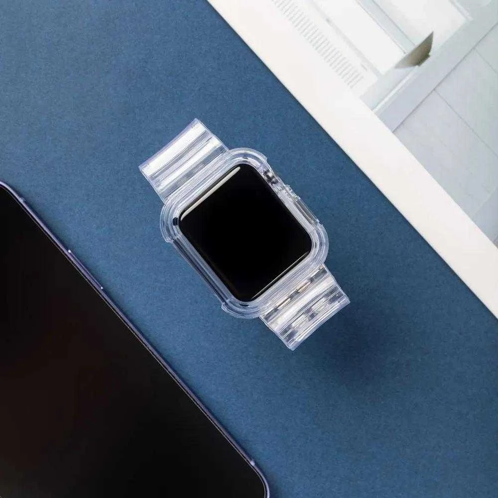 Dėklas Hurtel Apyrankė su laikrodžio apsauga Apple Watch 6 44mm / Watch 5 44mm / Watch 4 44mm / Watch SE 44mm violetinės spalvos