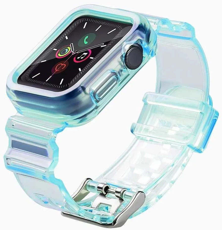 Dėklas Hurtel Apyrankė su laikrodžio apsauga Apple Watch 6 40mm / Watch 5 40mm / Watch 4 40mm / Watch SE 40mm mėlynos spalvos