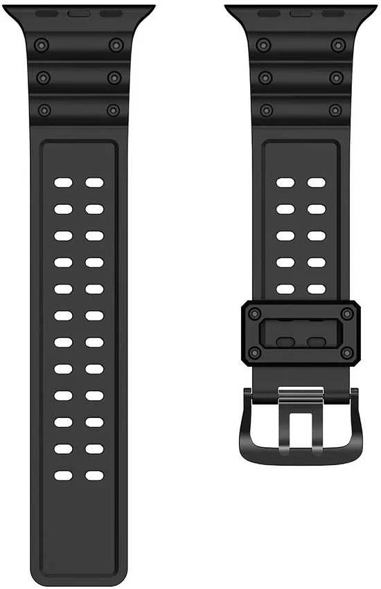 Hurtel Apyrankė Triple Protection Apple Watch SE apyrankė, 9, 8, 7, 6, 5, 4, 3, 2, 1 (41, 40, 38 mm) juodos spalvos