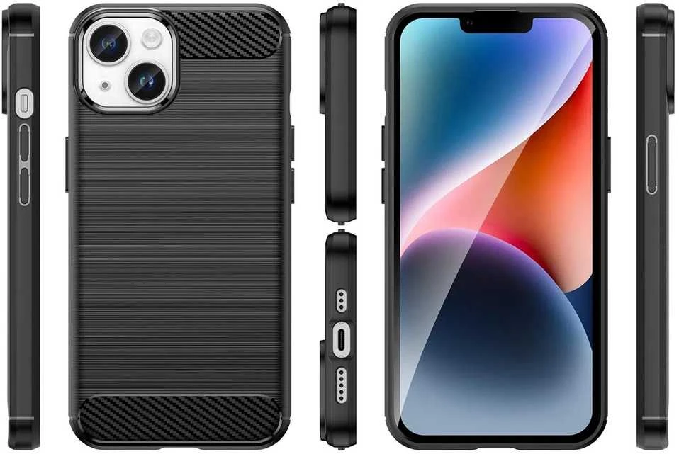 Hurtel Carbon dėklas skirtas iPhone 14 Plus, juodas