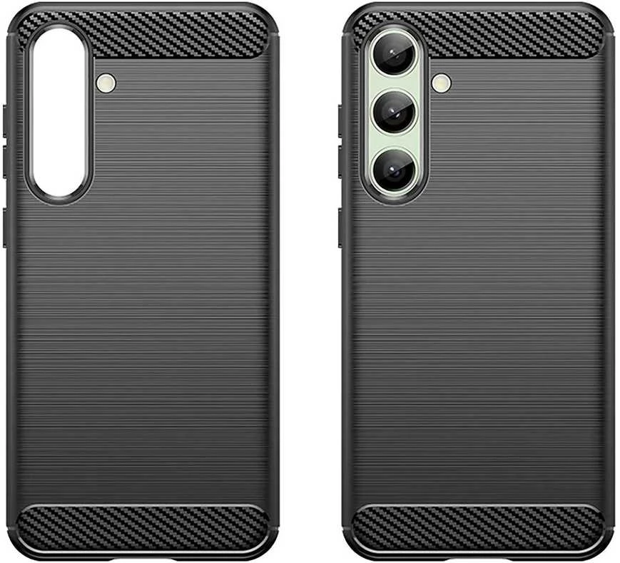 Hurtel Carbon Case do Samsung Galaxy S24 FE – dėklas telefonui juodos spalvos