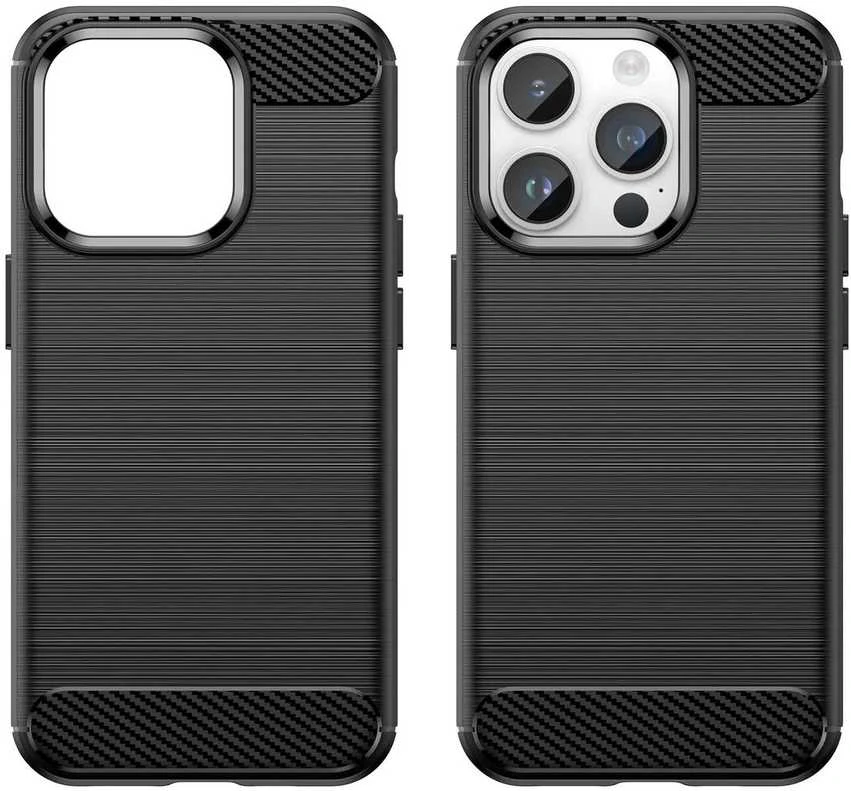 Hurtel Carbon dėklas Apple iPhone 14 Pro Max flexible gel back cover dėklas telefonui juodos spalvos