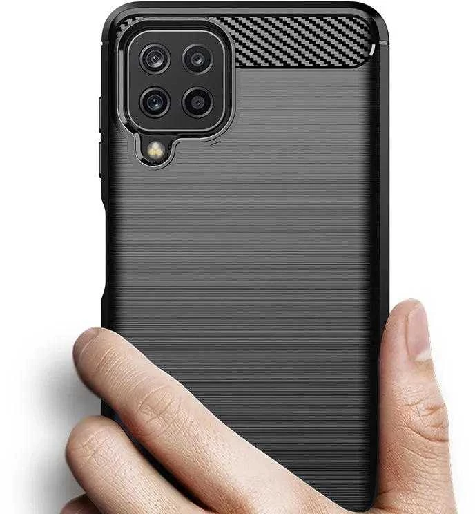 Hurtel Carbon dėklas skirtas Samsung Galaxy A22 4G, juodas