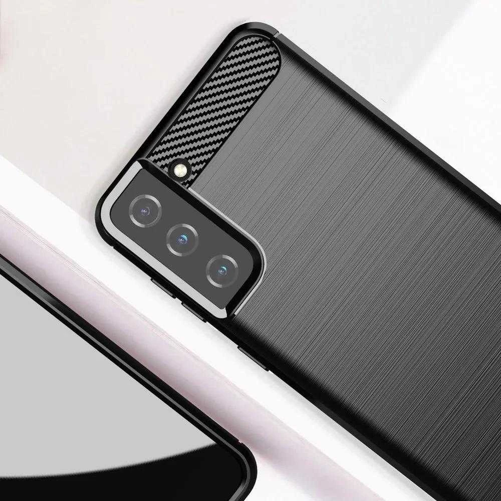 Hurtel Carbon dėklas Flexible Cover TPU Samsung Galaxy S21+ 5G (S21 Plus 5G) dėklas telefonui juodos spalvos