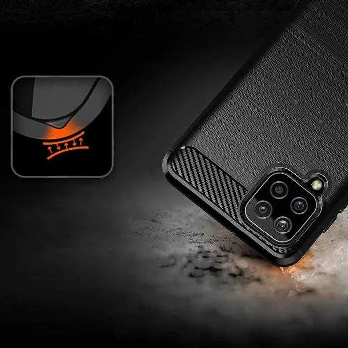 Hurtel Carbon dėklas skirtas Samsung Galaxy A22 4G, juodas