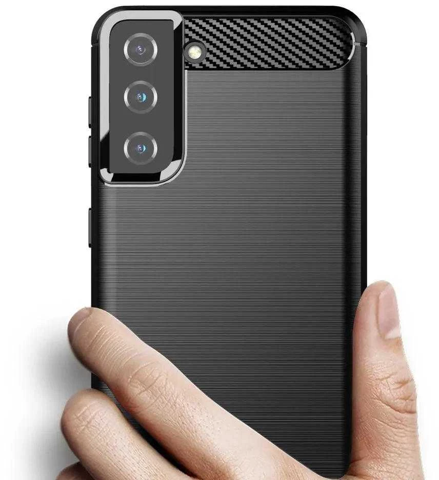 Hurtel Carbon dėklas Flexible Cover TPU Samsung Galaxy S21+ 5G (S21 Plus 5G) dėklas telefonui juodos spalvos