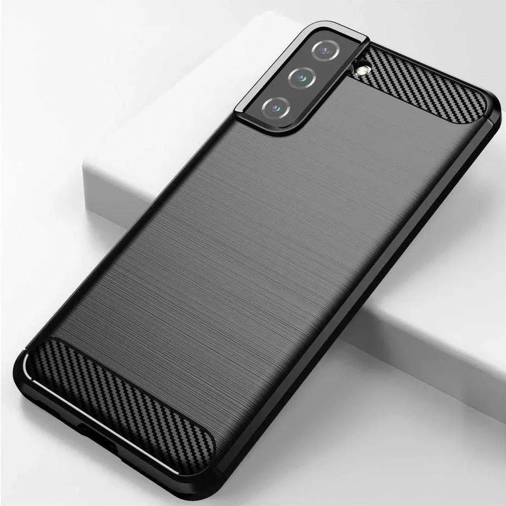 Hurtel Carbon dėklas Flexible Cover TPU Samsung Galaxy S21+ 5G (S21 Plus 5G) dėklas telefonui juodos spalvos