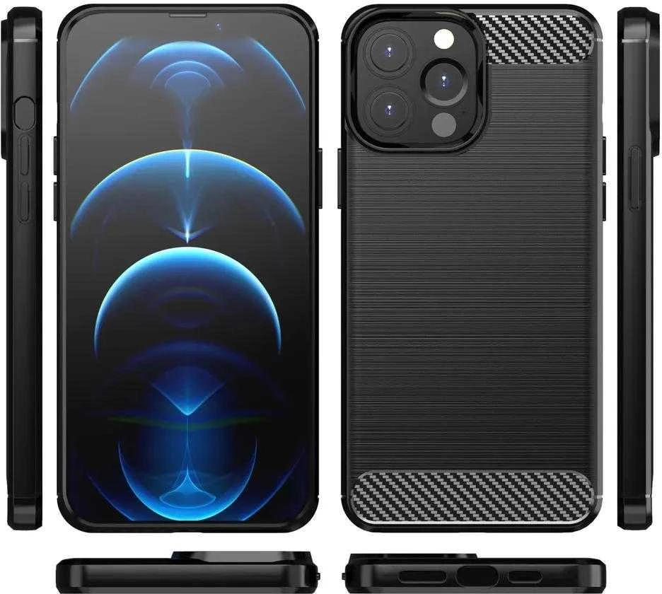 Hurtel Carbon dėklas skirtas iPhone 13 Pro Max, juodas