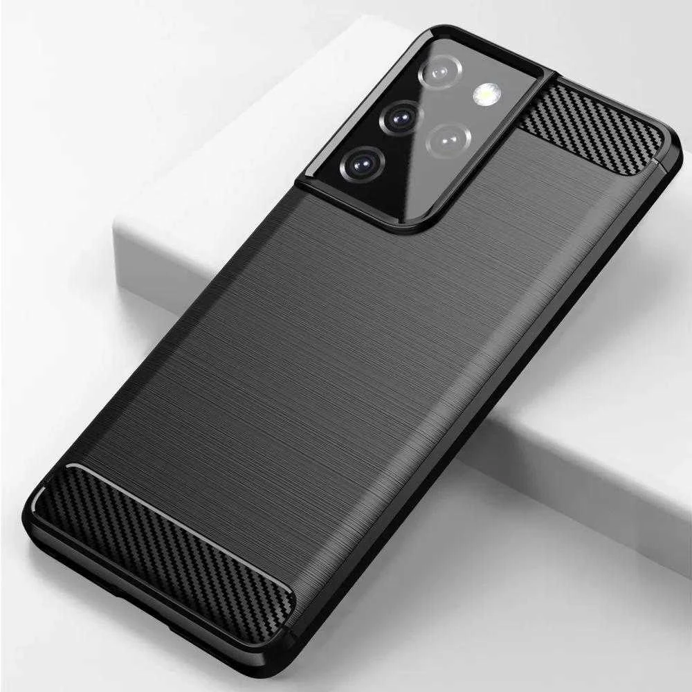 Hurtel Carbon dėklas skirtas Samsung Galaxy S21 Ultra 5G, mėlynas