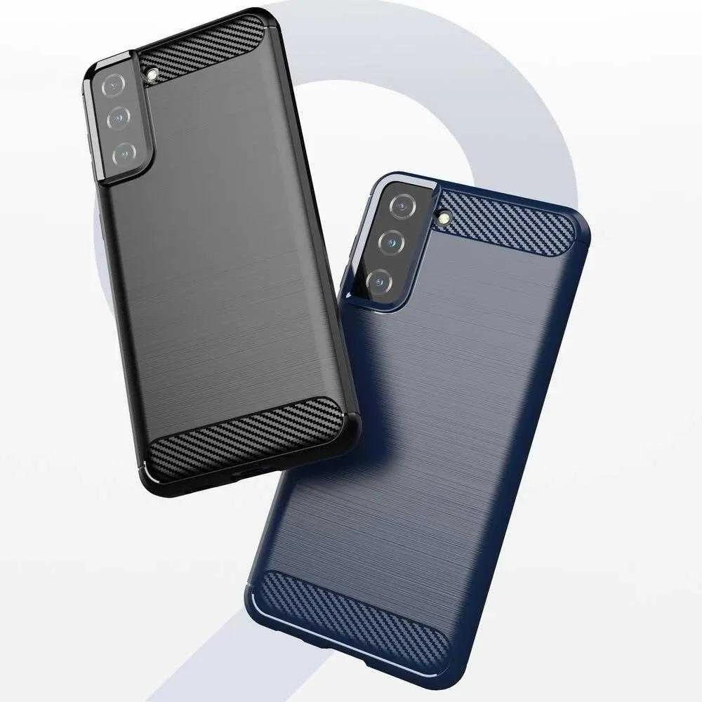 Hurtel Carbon dėklas skirtas Samsung Galaxy S21+ 5G (S21 Plus 5G), mėlynas