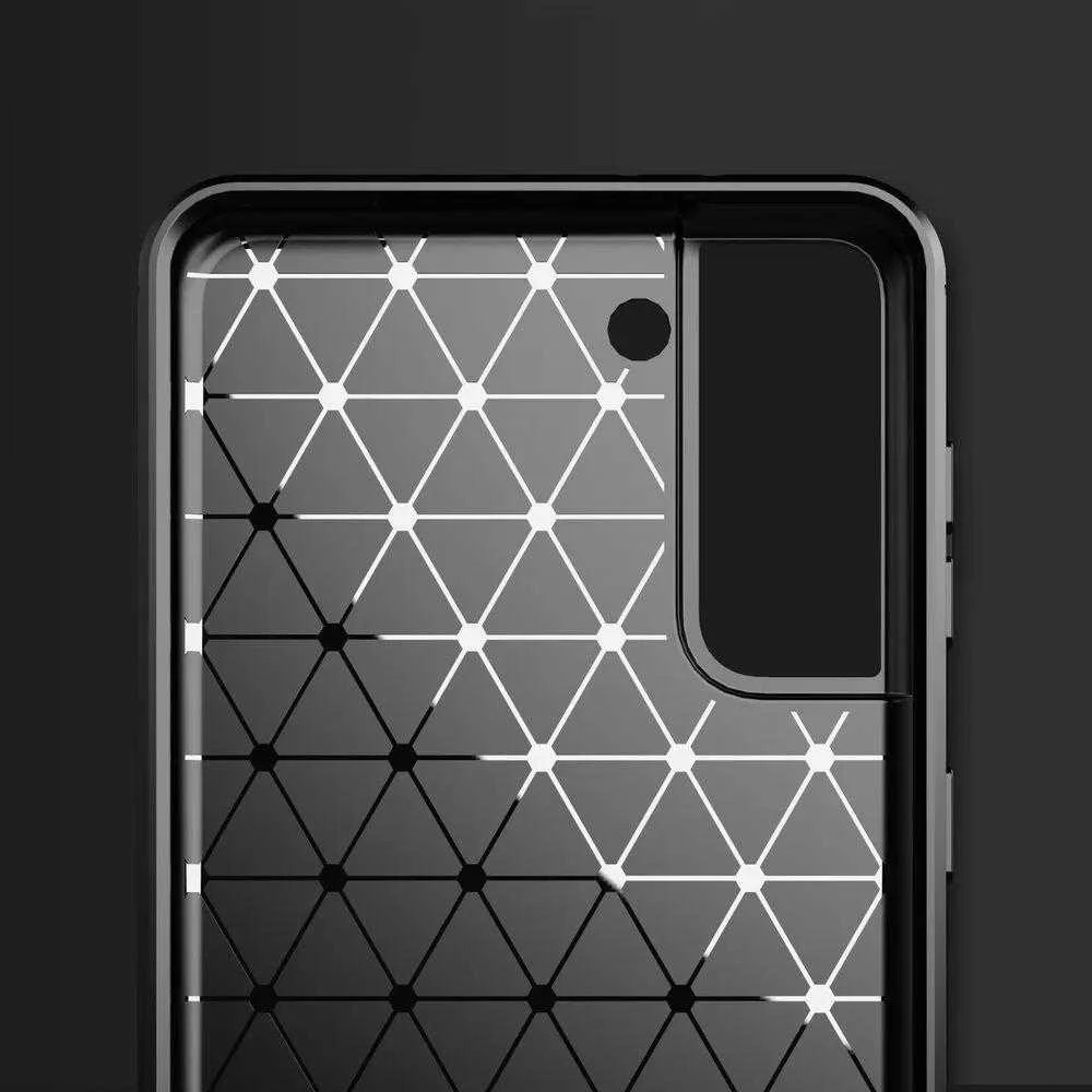 Hurtel Carbon dėklas skirtas Samsung Galaxy S21+ 5G (S21 Plus 5G), mėlynas