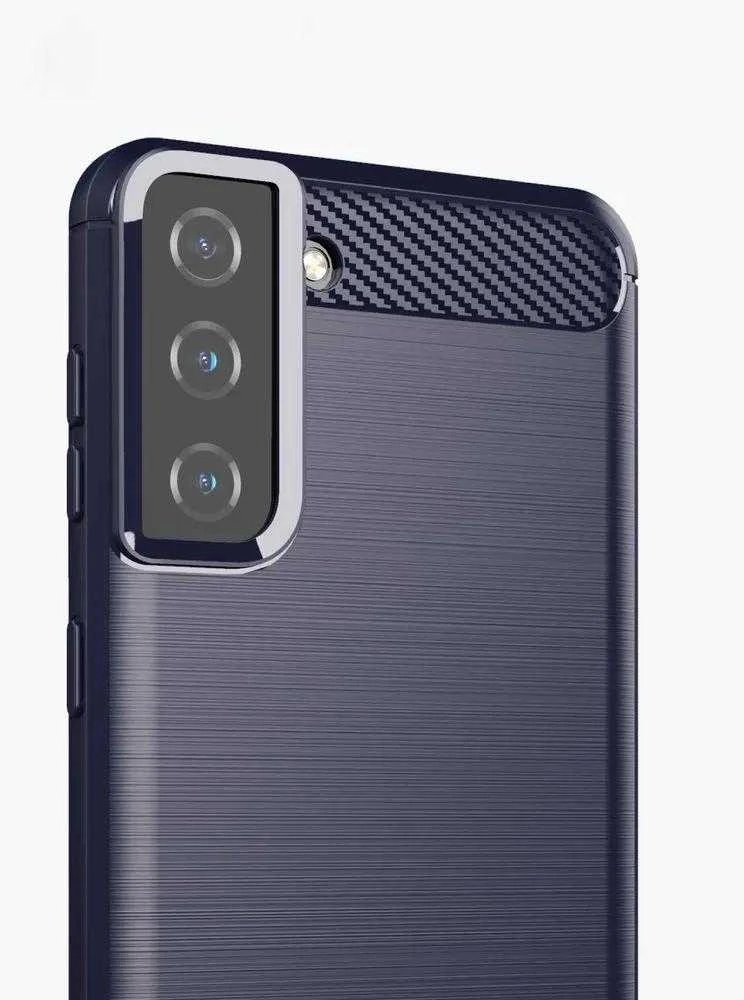 Hurtel Carbon dėklas skirtas Samsung Galaxy S21+ 5G (S21 Plus 5G), mėlynas