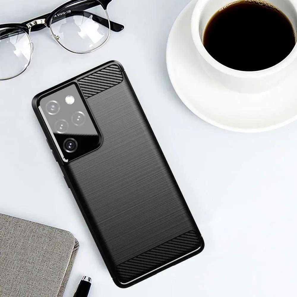 Hurtel Carbon dėklas skirtas Samsung Galaxy S21 Ultra 5G, mėlynas