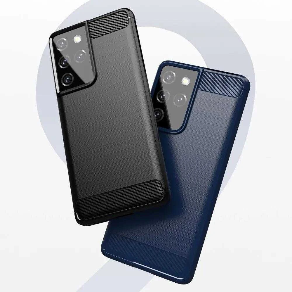 Hurtel Carbon dėklas skirtas Samsung Galaxy S21 Ultra 5G, mėlynas