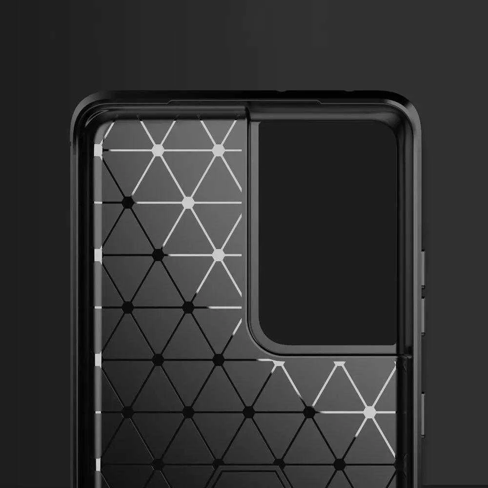Hurtel Carbon dėklas skirtas Samsung Galaxy S21 Ultra 5G, mėlynas