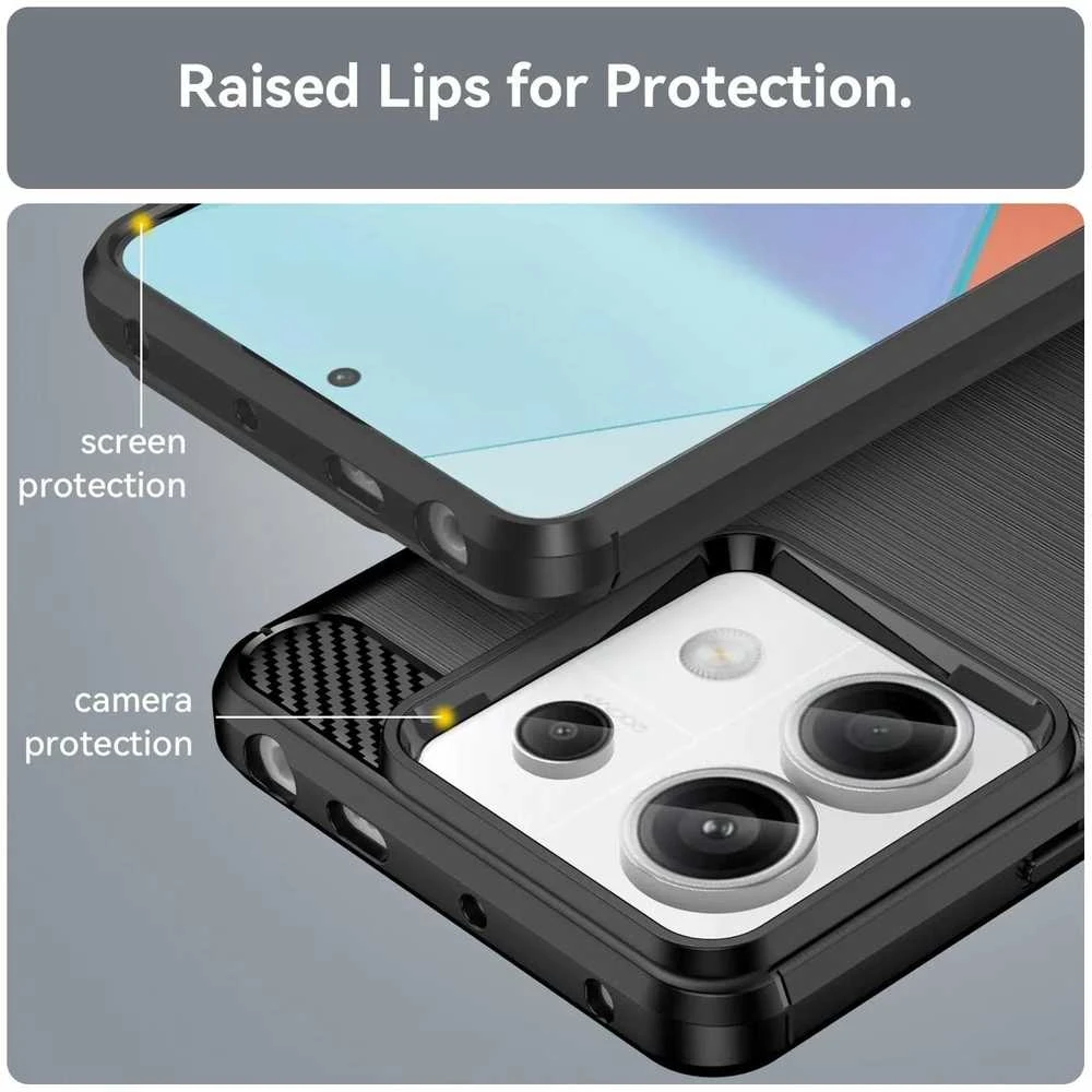 Hurtel Carbon Xiaomi Redmi Note 13 Pro – dėklas telefonui juodos spalvos