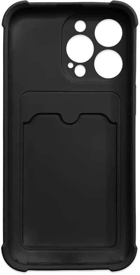 Hurtel Card Armor Pouch Samsung Galaxy A22 4G Card Wallet silikoninis Armor Air Bag dėklas telefonui juodos spalvos