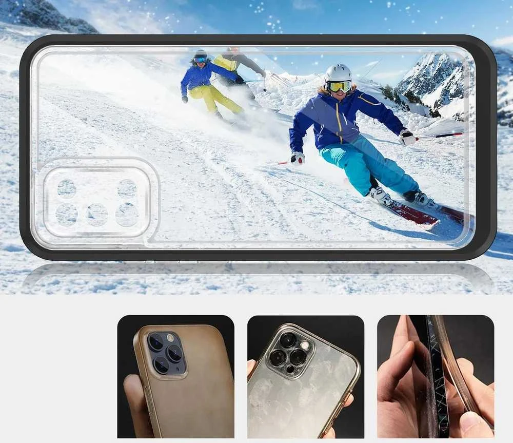 Hurtel Clear dėklas skirtas Samsung Galaxy A03s (166), juodas